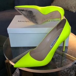 Neon Yellow Manila Blahnik Pumps